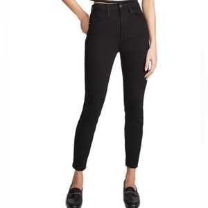 FRAME DENIM "ALI HIGH RISE SKINNY" Ankle Jeans In "NOIR" (BLACK)